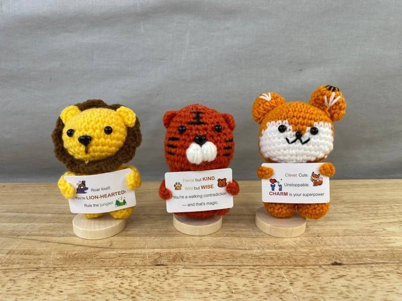 Aplushuman Crochet Animal Figures, 3 Total - Brand New