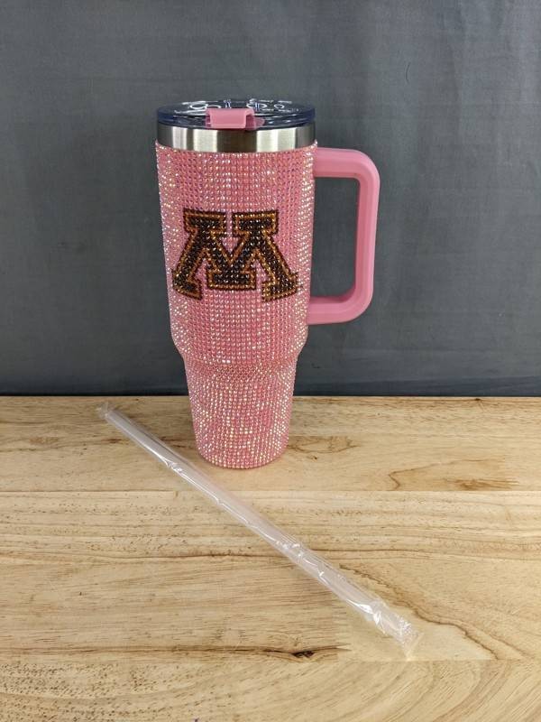 Minnesota Gophers Pink Bling Game Day Tumbler 40oz - Brand New