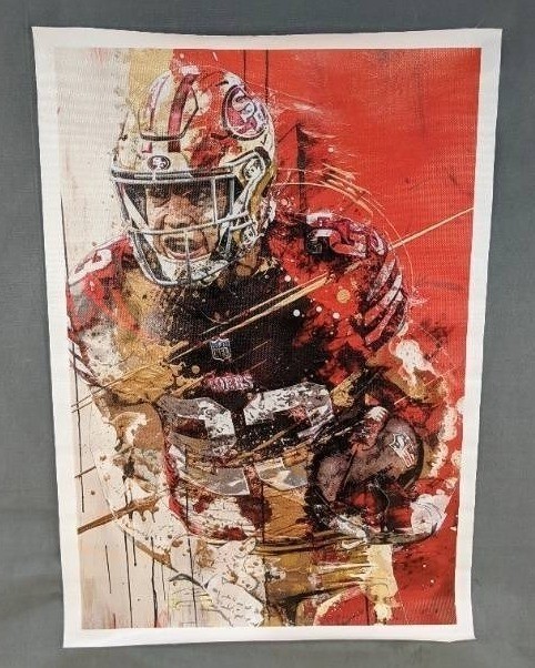 New NFL Football San Francisco 49ers Christian McCaffrey #23 Canvas Print - 12x18 N