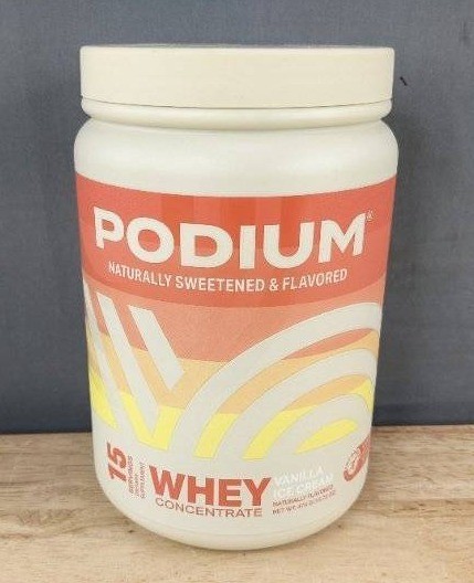 Podium Whey Concentrate Vanilla Ice Cream Flavor, 16.72 oz - Brand New