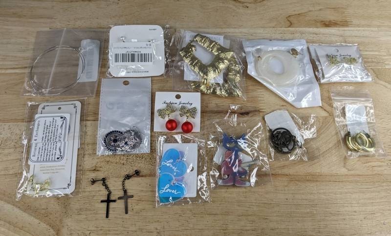 Assorted Pierced Earrings - Hoops, Studs, Etc., 13 Total Pairs - Brand New