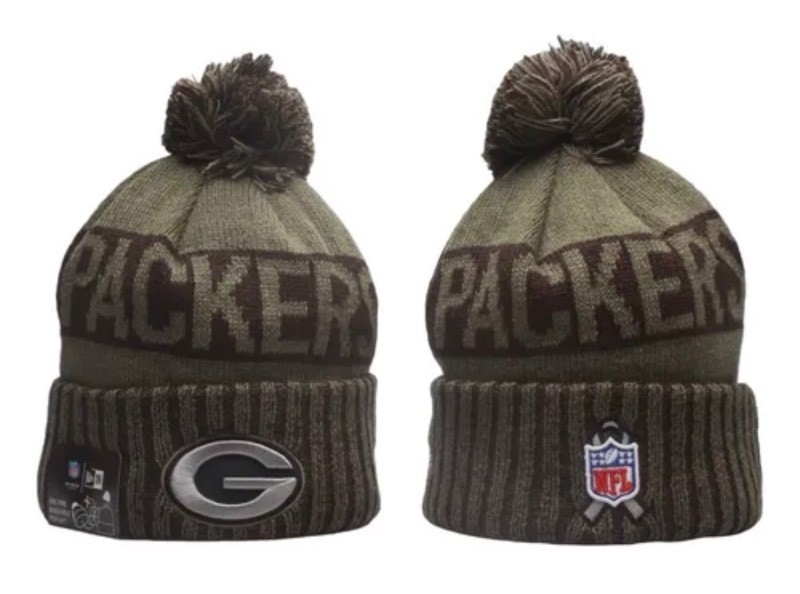New Era Green Bay Packers Salute to Service Embroidered NFL Football Beanie Adult Winter Hat - Brand New