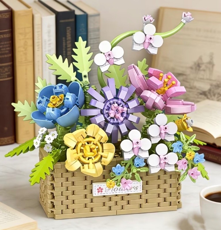 Flower Basket Building Block Mini Brick Toy Set, Model 5305 - Brand New