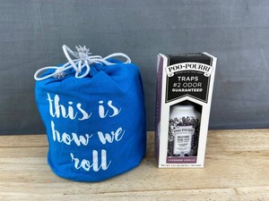 Poo-Pourri Before You Go Spray, Lavender Vanilla, 2 Fl Oz & This is How We Roll Toilet Paper Cover with Roll- Brand New