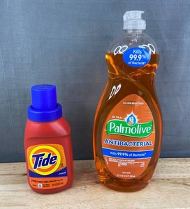 Tide Original Washer Detergent, 8 fl oz & Palmolive Antibacterial Dish Soap, 32.5 fl oz - Brand New