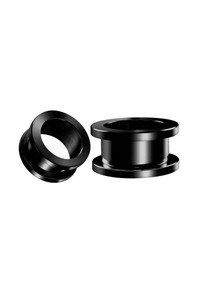 Black Surgical Steel Threaded Tunnel Earrings, 8mm - 16mm, 7 Pairs - Brand New