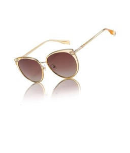 DUCO Diamond Trim Polarized Sunglasses, Womens, Transparent Brown - Brand New