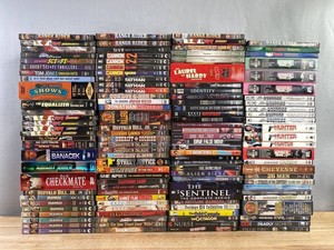 120 DVD Movie and TV Series Collection - Popeye, Tom &amp Jerry, Hopalong Cassidy, The Sentinel, The Equalizer, Knight Rider, WKRP, Identity, A History of Violence, Hostage, War of the Worlds, Etc.&nbspC