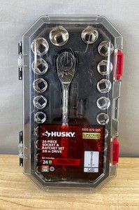 Husky 24-Piece 38-Inch Drive Socket & Ratchet Set - New M