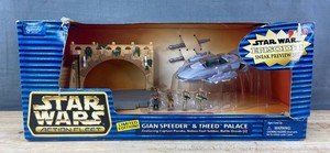 Galoob Vintage Star Wars Action Fleet Gian Speeder &amp Theed Palace - New&nbspC