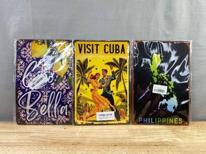 Visit Cuba, Philippines and Ciao Bella Metal Signage, 12 x 8 - Brand New