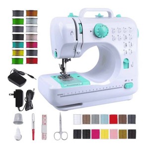 Portable Sewing Machine, 12 Stitches & Sewing Kit, Green - Brand New