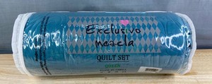 Exclusive Meachla Quilt Set, Queen, Teal - Brand New