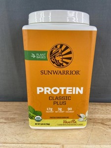 Sunwarrior Classic Plus Vanilla Protein Powder 1.65 Lb - New