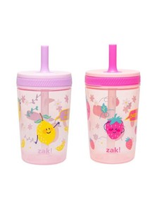 Zak Toddler Leak-Proof Sippy Cups 15 Oz, Pink, Purple, 2 Total - Brand New