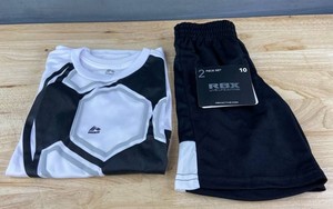 RBX 2-Piece Soccer Outfit Size Youth 10, Black and White - Brand New