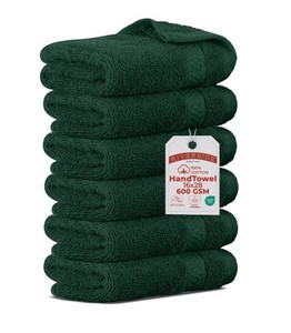 Riverside Cotton Hand Towels, Hunter Green 16 x 28, 6 Total - Brand New