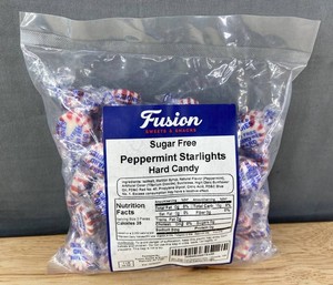 Fusion Sweets & Snacks Sugar-Free Peppermint Starlights Hard Candy, 1 lb - Brand New