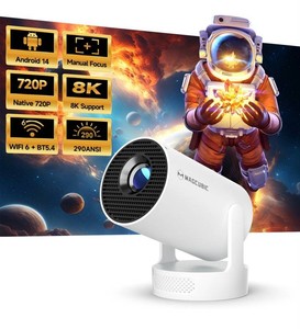 Magcubic HY300Pro Portable Projector, 720p, Wi-Fi 6 - Brand New