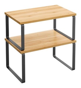 SONGMICS Nesting Bamboo Shelf Organizers with Metal Frames, 11.7 x 7.7, 2 Total - Brand New