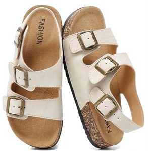 CKWLXQY Womens Cork Footbed Sandals, Off-White, Size 99.5 - Brand New