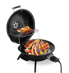 Electric Smokeless BBQ Grill with Warming Rack, 1600W, Black - Brand New