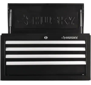 Husky 26 Standard Duty 4-Drawer Top Tool Chest in Gloss Black, $159 Retail - Brand New M