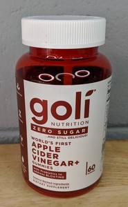 Goli Apple Cider Vinegar Gummies, 60 count, Zero Sugar - Brand New P