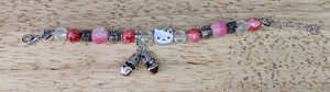 Hello Kitty Beaded Bracelet with Bells -Brand New P