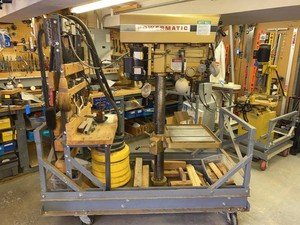 Powermatic Model 1200 20 Drill Press w Cart, Bits & Manual