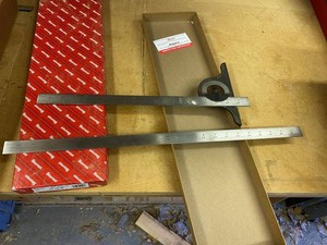 Starrett 491-24-4R Bevel Protractor Set w Box & 2 Blades