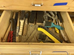 Group of Assorted Wire Brushes and Locking Pliers Shop Tool Lot