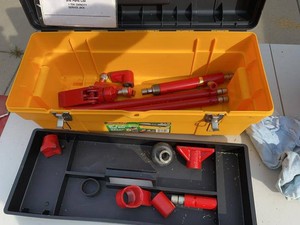 4 Ton Hydraulic Porta Power Ram Service Jack Kit w Toolbox Case