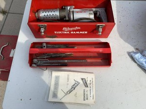 Vintage Milwaukee 34 Electric Hammer Model 5360 w Case Bits Manual