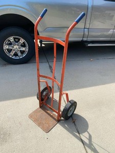 WESCO Steel Hand Truck Dolly Orange Pneumatic Wheels Industrial