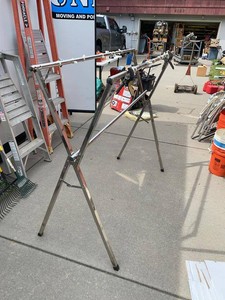 Folding Metal Drying Rack Stand With Wolfcraft Clamps