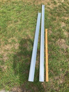 Pair of Long Aluminum Trim Pieces Angle & Ridge Form Stock