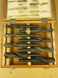 Assorted Silver & Deming Reduced Shank Drill Bit Set in Wood Case