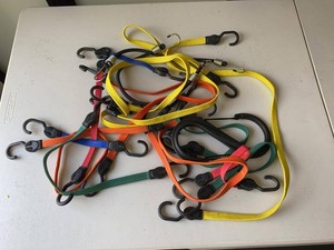 Assorted Bungee Cords Tie-Down Straps With Large Gated S-Hook Lot