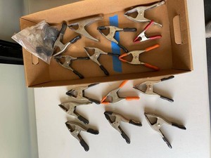 Assorted Metal Spring Clamps With Vinyl Grips & Extra Rubber Pads