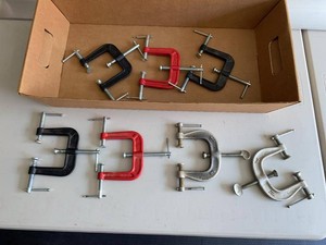 Pony & Unbranded 3-Way Edge C-Clamps Lot Cast Metal Mixed Sizes