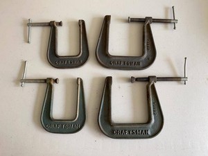 Vintage Craftsman Cast Iron C-Clamp Set Assorted Sizes Shop Tools