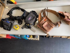 Group Westward Nylon Tool Belt & Leather Utility Belt With Contents