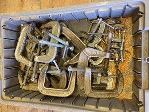 Assorted C-Clamps Mixed Sizes Heavy Duty Cast Iron Shop Tool Lot
