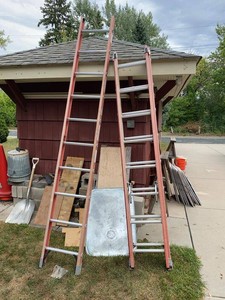 Werner Fiberglass Extension Ladder & 10 Ft Ladder Type IA 300 lb
