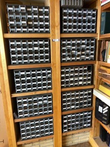 Group Small Parts Organizer Drawer Cabinets Assorted Hardware Electrical