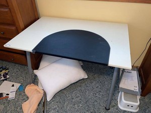 IKEA GALANT Desk w SUMMERA Shelf & Desk Pad White Gray 32x48