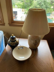 Group Ceramic Table Lamp Bavarian Ginger Jar Red Wing Speckled Bowl Decor