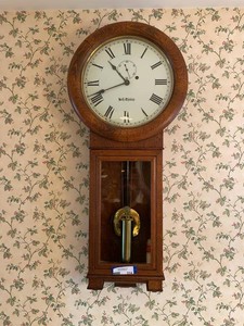Seth Thomas Oak Wall Regulator Clock Roman Dial Pendulum USA - No Key