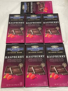 A - Ghirardelli Intense Dark Raspberry Chocolate Bars (Lot of 7)
